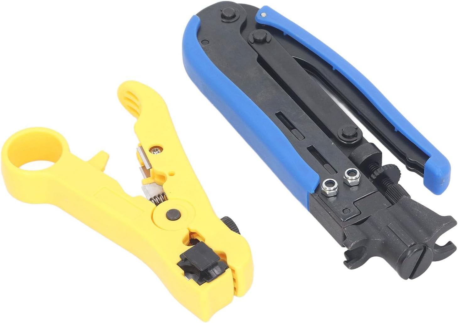 Coax Crimper Tool Kit, Adjustable Coaxial Cable Crimper Stripper with RG6 Connectors, Suitable for RG6, RG59, RG11, 75 5 7 Metric Imperial F Connectors, Indoor Use image number 4