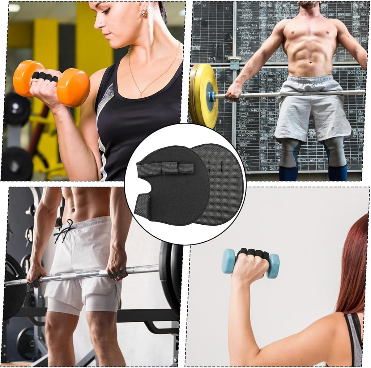 Neoprene Grip Pads Lifting Grips, Non-Slip Pull up Gloves, Fitness Barbell Hand Grips Lifting Palm Pads, Men & Women Gym Workout Gloves for Weightlifting, Cross Fitness, Calisthenics, Powerlifting