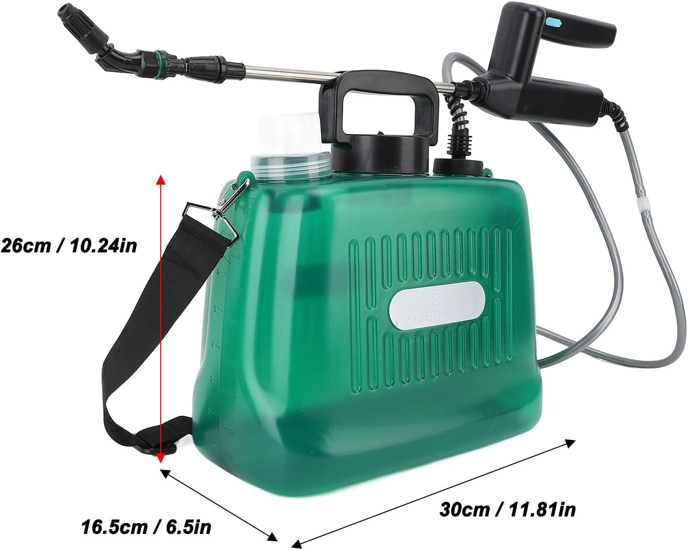 2.1 Gallon Battery Powered Sprayer, USB Rechargeable Electric with 4 Mist Nozzles, Portable Garden Sprayer for Lawn, Cleaning Car (Green) image number 5