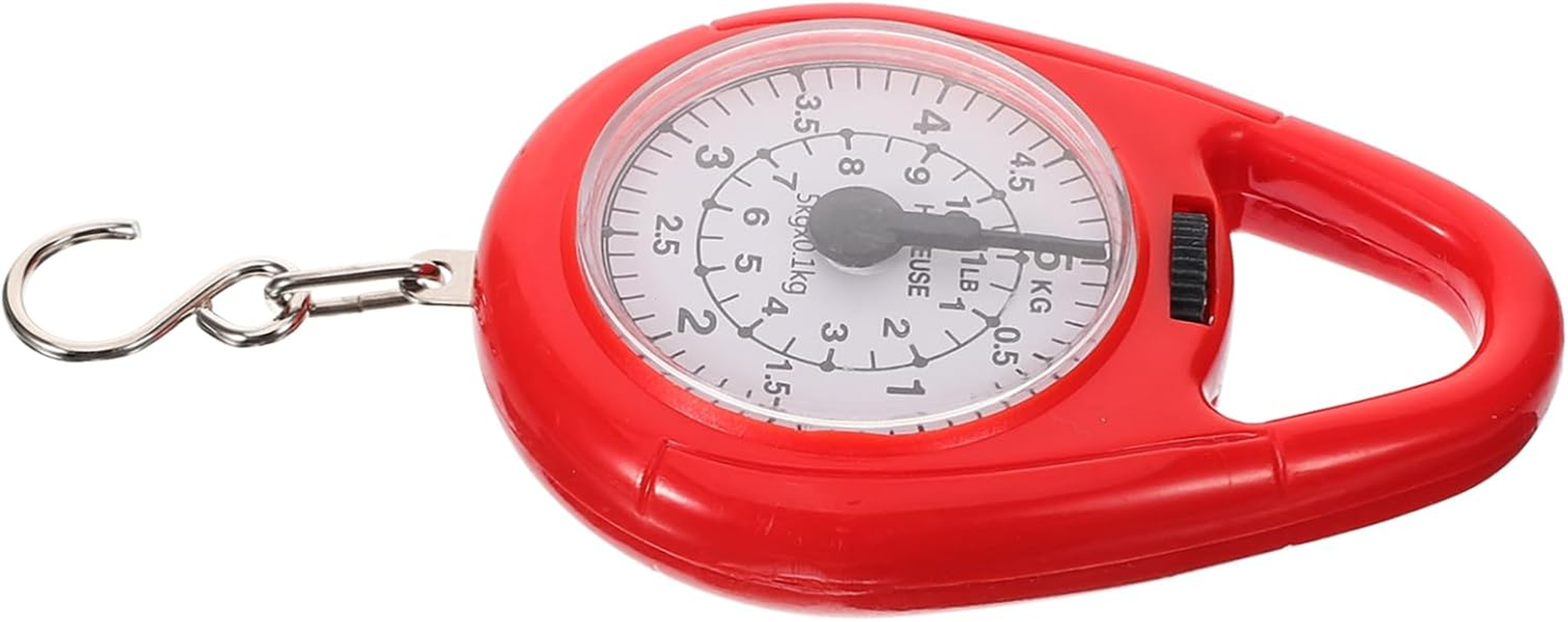 CIYODO Portable Mechanical Spring Scale for Luggage Handheld 50Kg Weight Measurement Tool Hook Compact and Lightweight Travel Weighing Scale (Red) image number 3