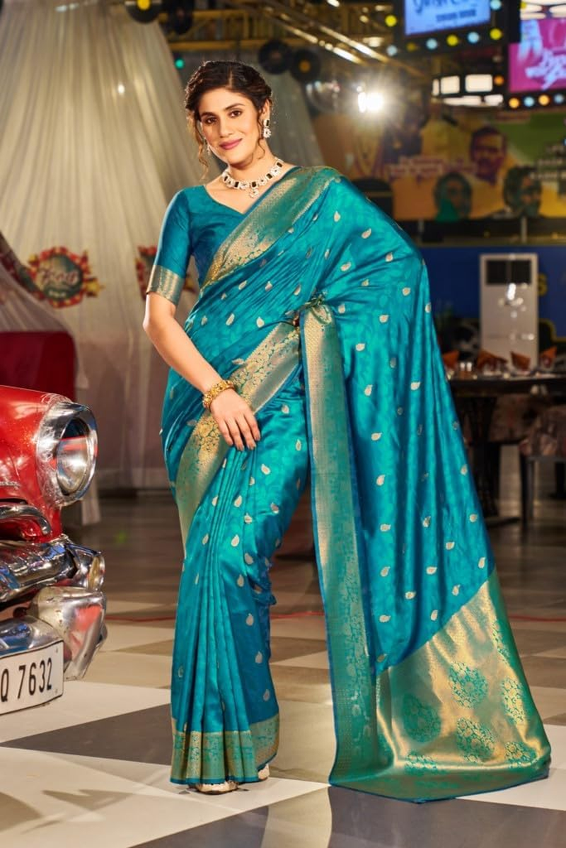 SWORNOF Womens Kanjivaram Banarasi Silk Saree Patola Saree