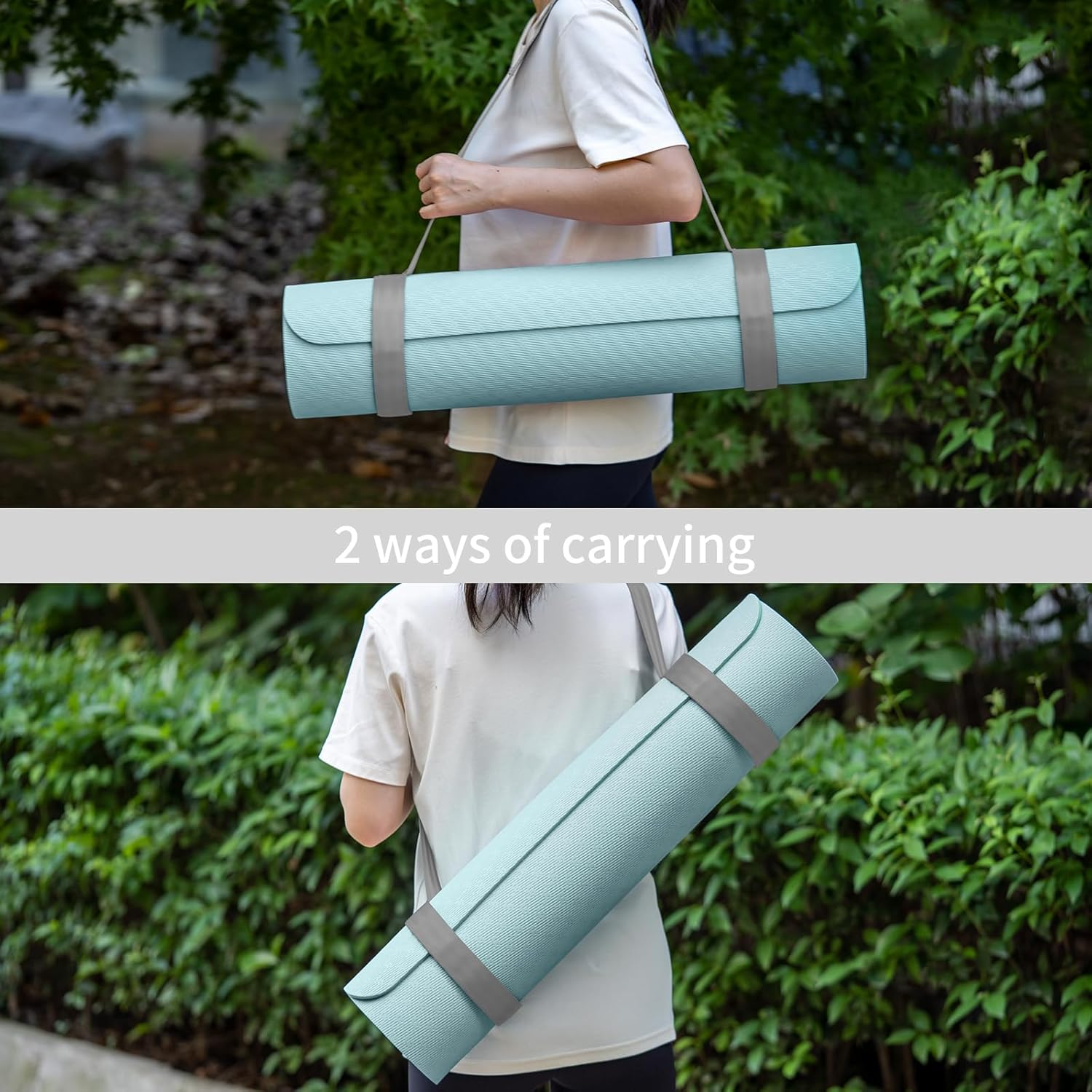 Trilancer Adjustable Yoga Mat Strap with Hook and Loop Closure, Yoga Mat Holder Carrier,And Organizing-Mat Not Included - Grey image number 5