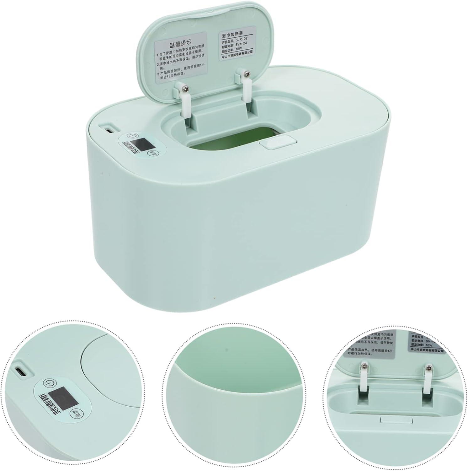 Zerodeko Usb Baby Wipes Warmer Portable Infant Wipe Heating Machine Blue Wet Tissue Warmer for Travel and Home Use image number 2