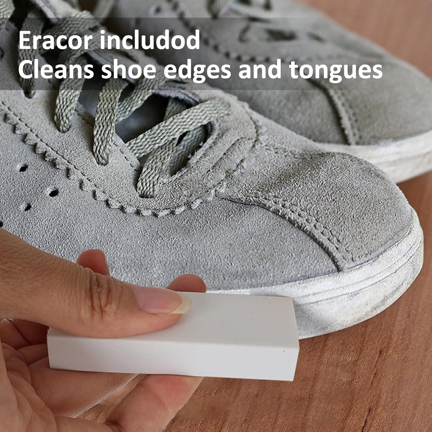 Suede Brush Kit 4-Sided Cleaning Eraser Nubuck Cleaner Boots Shoes Jackets Furniture Suede Cleaner Brush image number 5