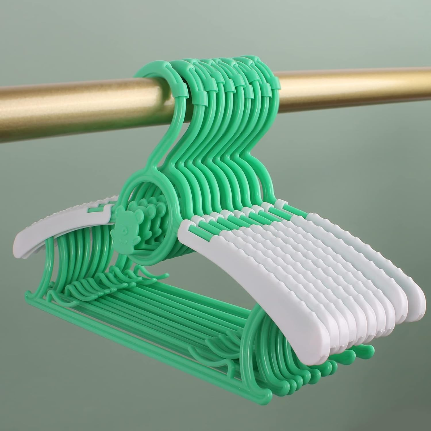 10-Pack Baby Coat Hangers Children Clothes Hangers Adjustable with Space Saving Stackable Hooks,H HOME-MART Universal Baby Hangers Non-Slip Coat Hanger with Windproof Hook image number 4