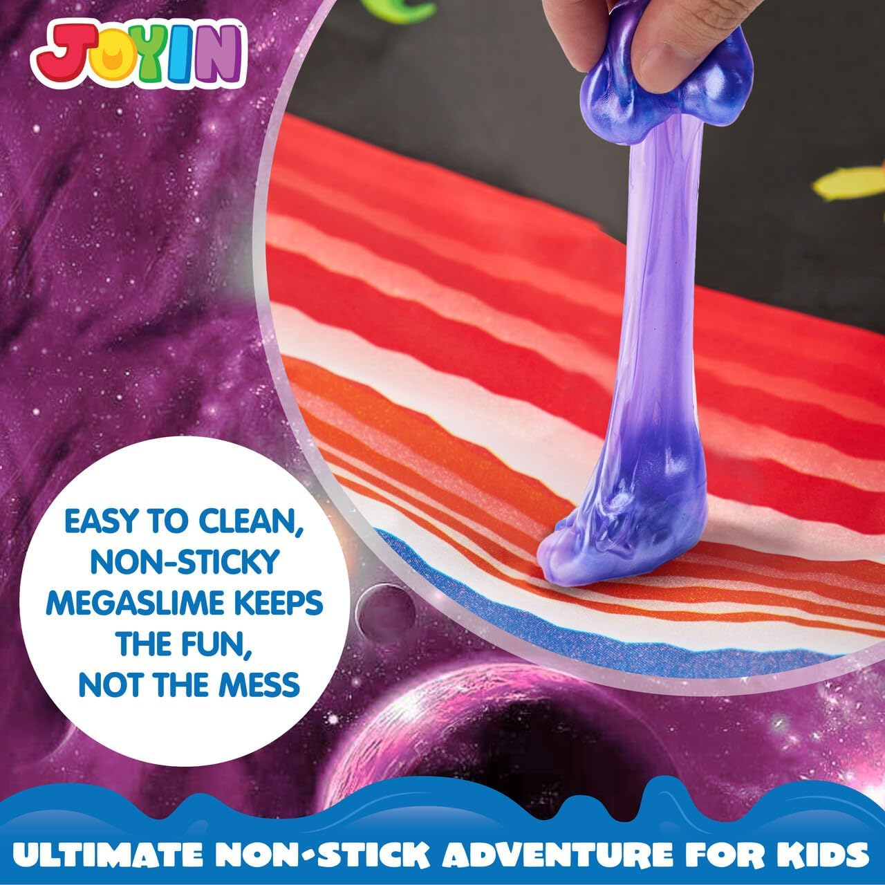 JOYIN Slime Party Favors, 24 Pack Galaxy Slime Ball - Stretchy, Non-Sticky, Mess-Free, Stress Relief, and Safe for Girls and Boys - Classroom Reward, Party Supplies image number 1