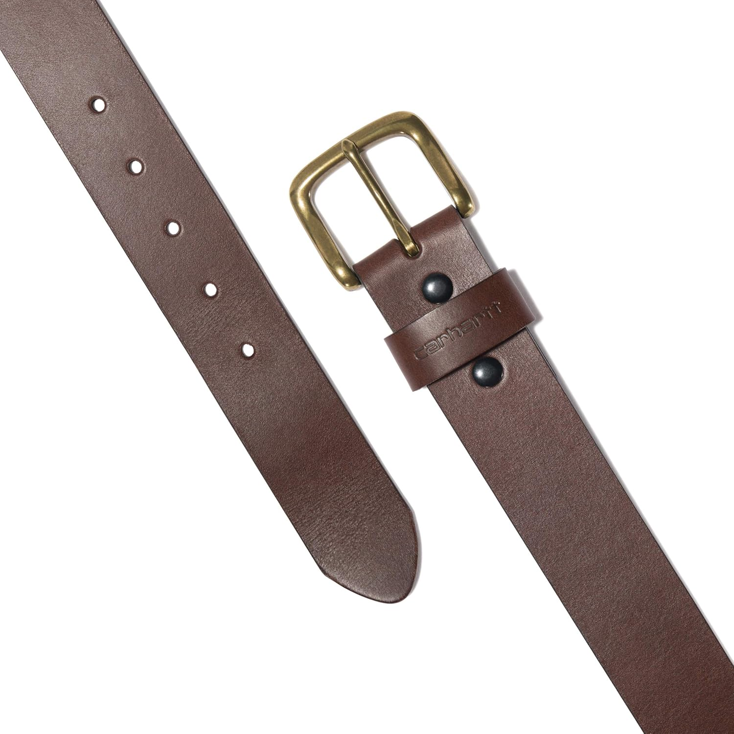 Carhartt Men'S Double Row Stitching Snap Fasteners Brass Buckle, Brown image number 3