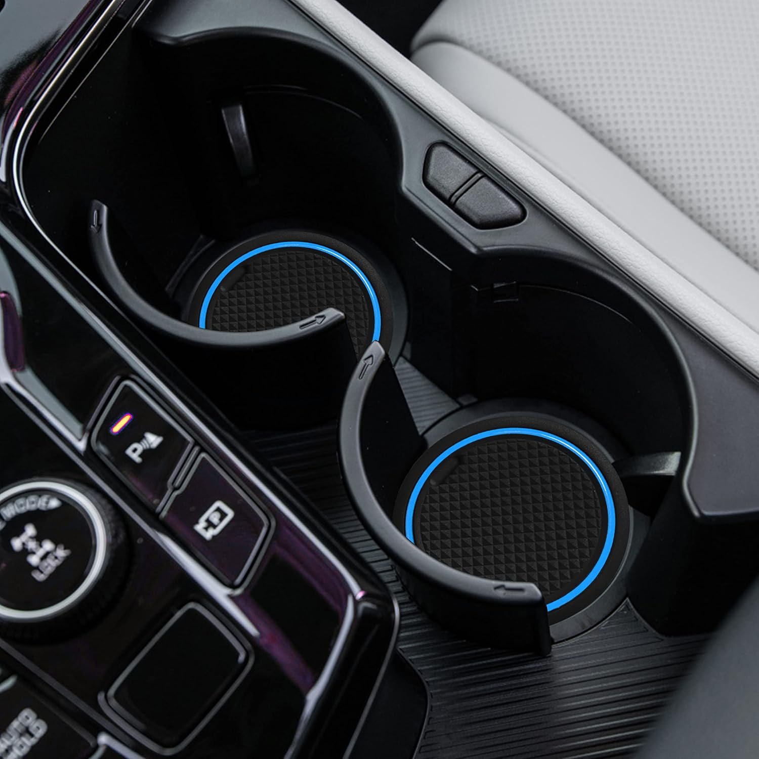 SENSHINE Customized Liners for Kia Sportage Accessories 2023 Hybrid Cup Holder Insert Liner Center Console Liner Glove Box Mats Inserts Non-Slip Mats Pad 14-PC Set (Blue Trim) - Blue,Random image number 5