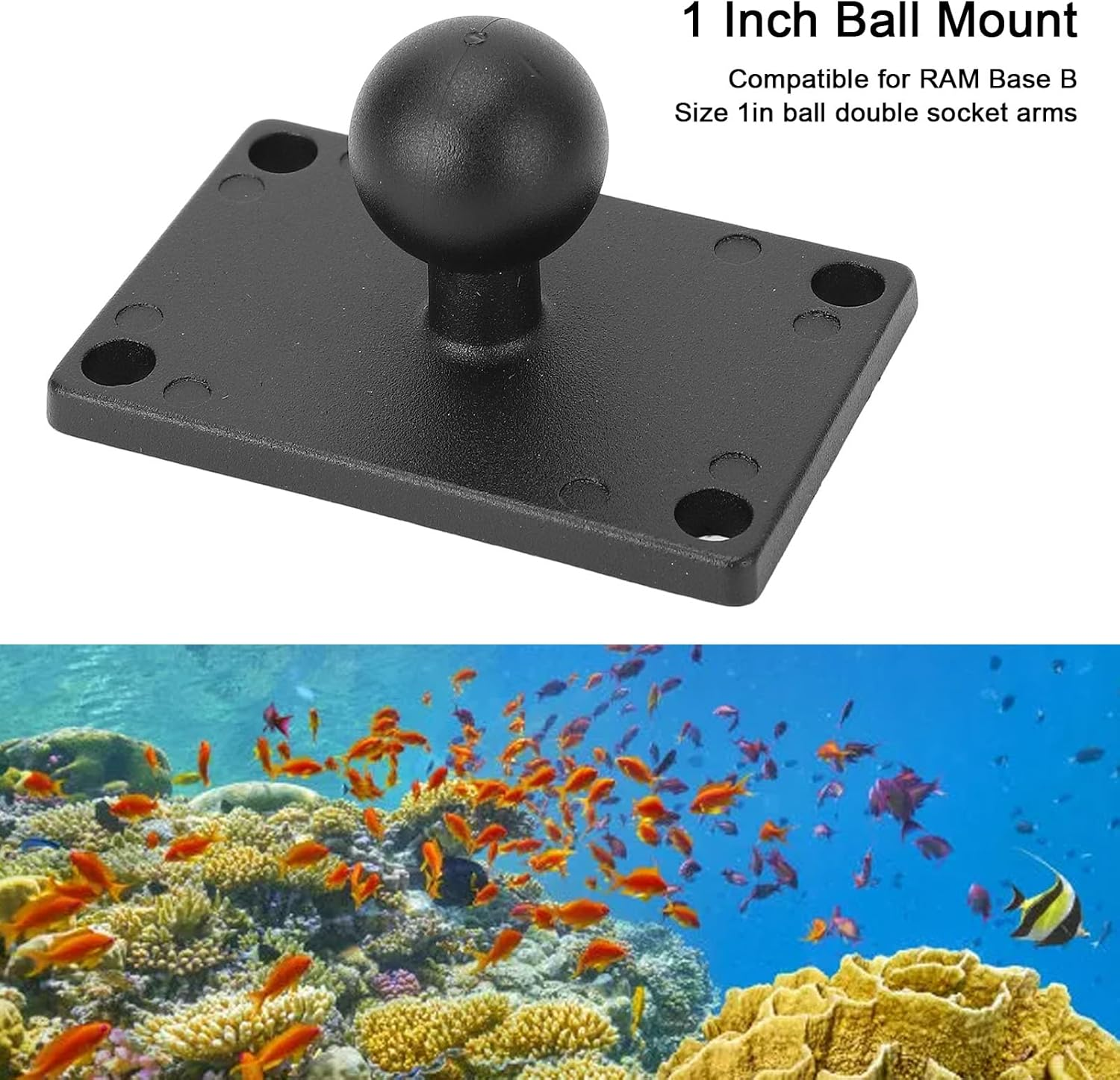 Aluminum Alloy AMPS Square Plate, RAM B Bracket, Ball Mount Base with AMPS Hole for RAM Mounts B Size Ball Double Socket Arms image number 3