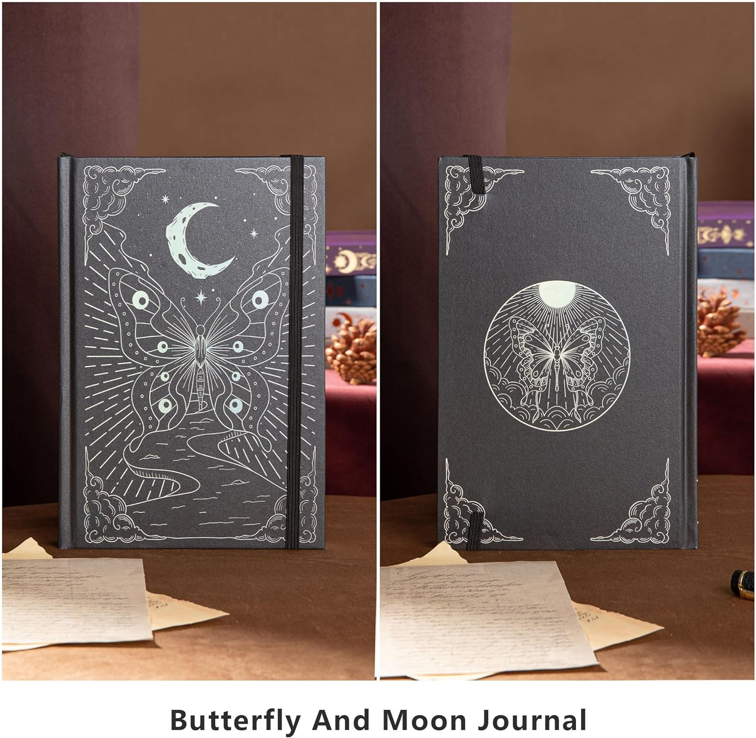 TIEFOSSI Dotted Journal Notebook, Butterfly Journal for Women Men,140Gms Thick Paper with 256 Numbered Pages, A5 Hardcover Journal, Bullet Dotted Journal Notebook, for School Office Writing - Purple image number 3