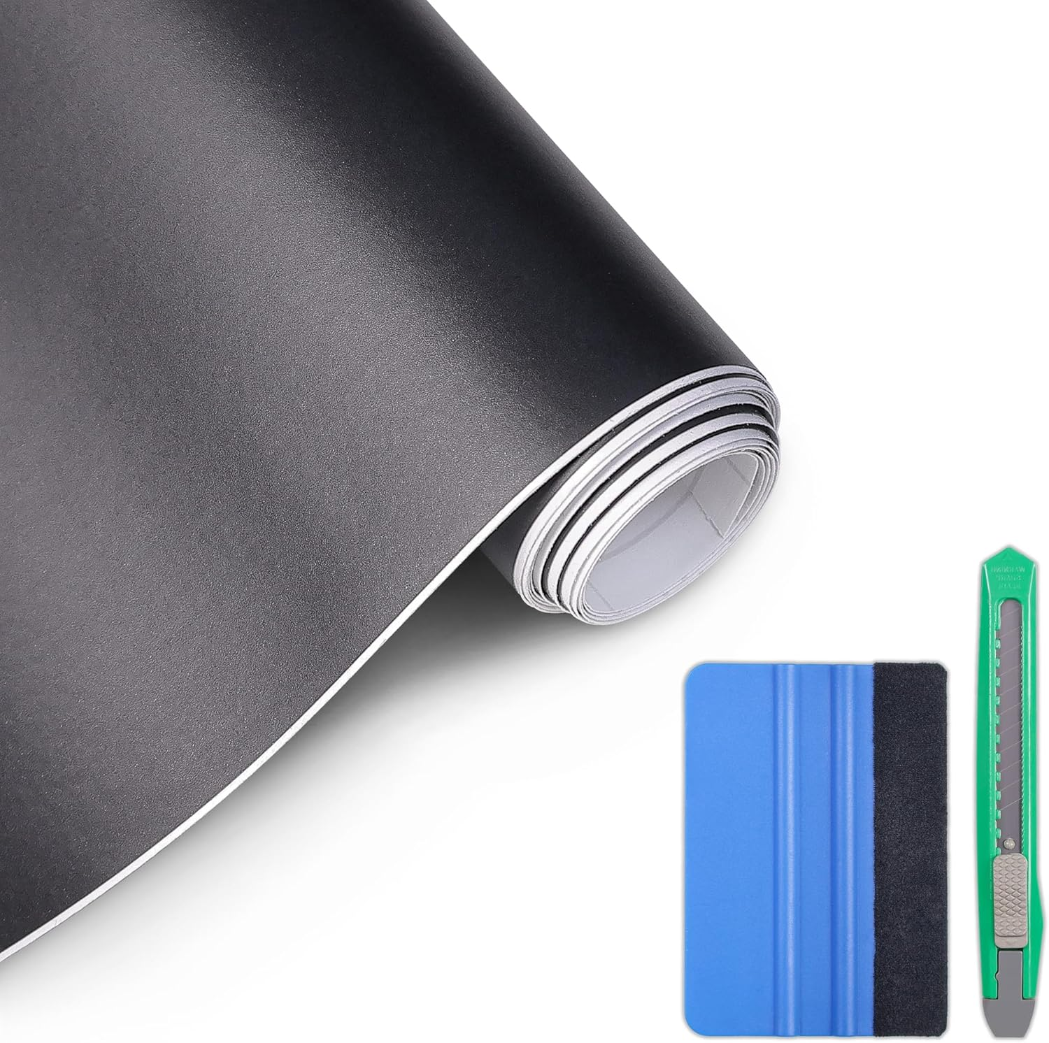 Lypumso Clear Vinyl Wrap with Tool Kit, Transparent Protective Self Adhesive Car Wrap Film Vinyl without Bubble Clear Gloss Paint for DIY Car Moto Interior Exterior 1Ft X 10Ft