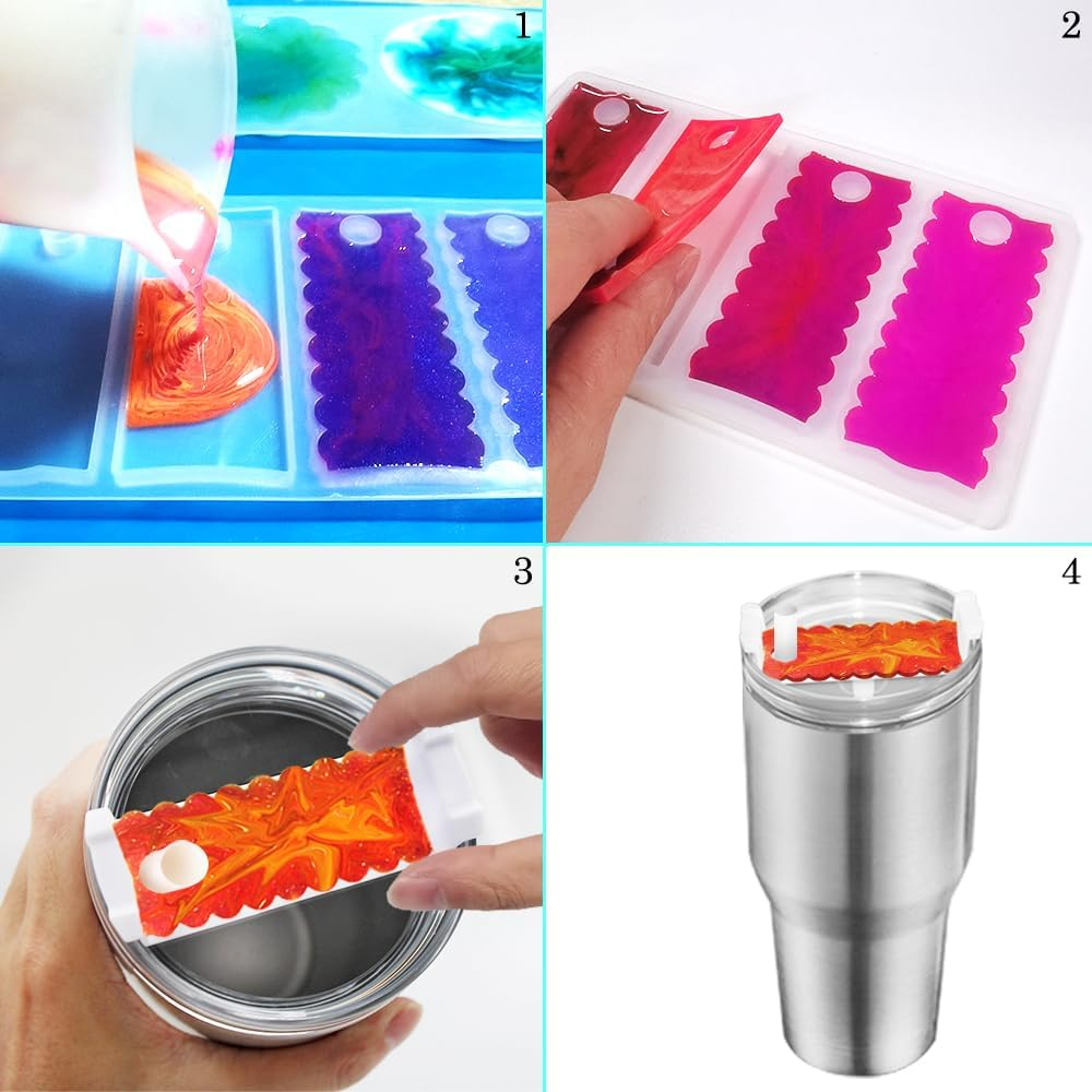 3 Pcs Name Plate Resin Molds Compatible with Stanley 40Oz Tumbler, AIFUDA Name Tag Silicone Molds, DIY Personalized Custom Silicone Mold Name Plate for Cup Accessories image number 4