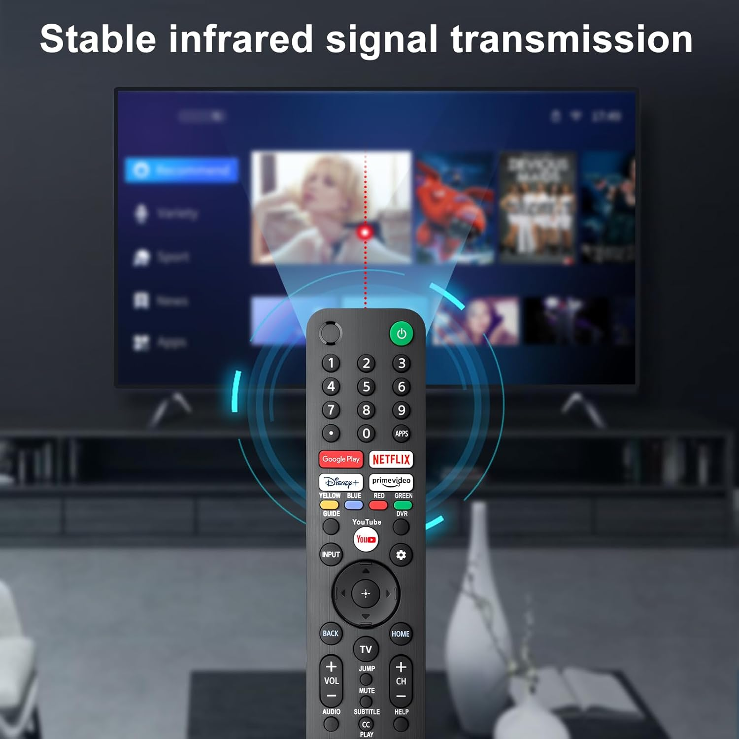 Remote Control for Sony Smart TV Replacement,Universal for Sony Bravia TV Remote Rmf-Tx520U,With Google Tv,Netflix, Disney+, Prime Video,Youtube Buttons image number 2