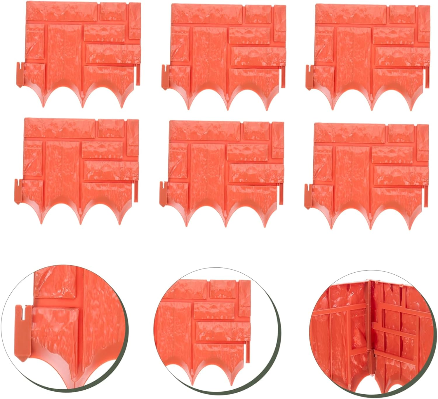 BUTIFULSIC 6Pcs Simulated Fence Garden Edging Plastic Picket Fence for DIY Decorative Plant Border Lawn Garden Borders image number 4
