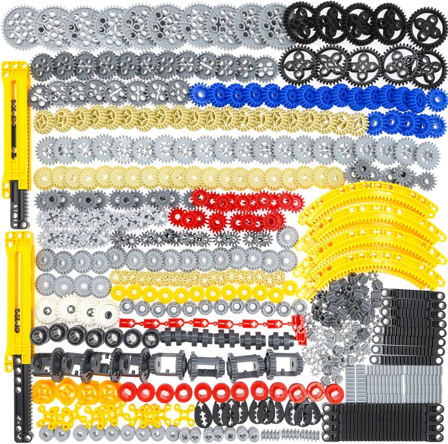 Technic Parts for  Kits, 466 Pieces Car Gear Axle Pin Chain Link Tire Wheels Building Blocks Set - Compatible with Major Brands image number 4