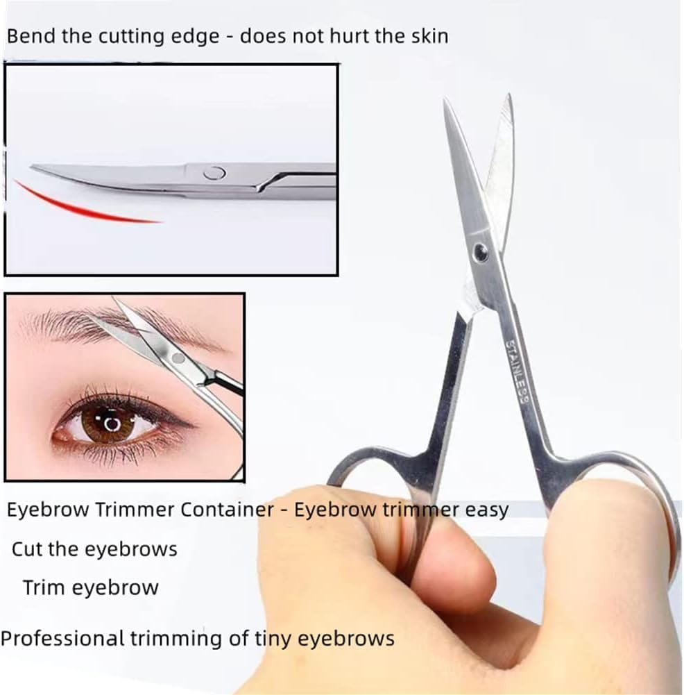 3 Pack Professional Scissors & Nose Hair Beauty Scissors,- Multi-Purpose Stainless Steel Beauty Grooming Scissor for Nail, Facial Hair, Eyebrow, Eyelash, Dry Skin image number 2