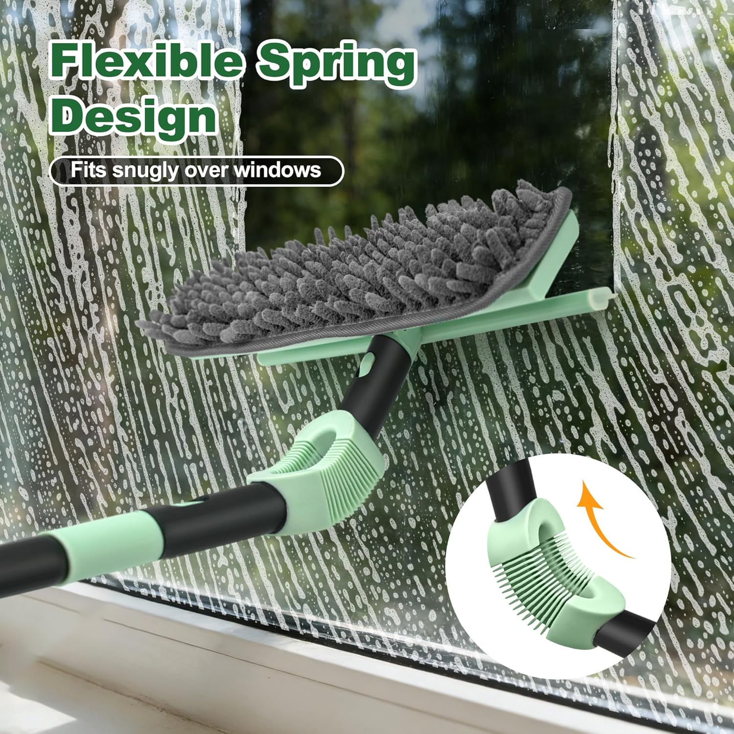 DALIPER Window Squeegee for Home Cleaning 2-In-1 Car Windshield Washer Kit with Extension Pole 73.6 Inches Shower Glass, Mirrors, Car Windshield, Truck Home Windows, Balcony Sliding Doors image number 5
