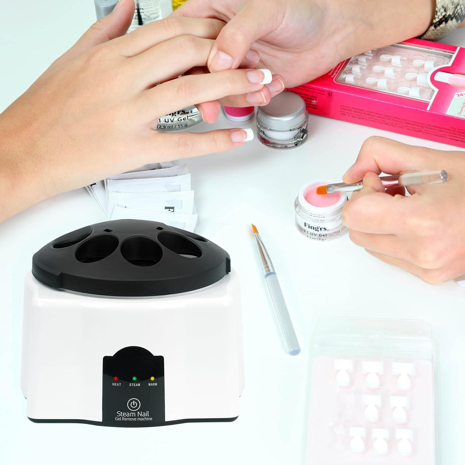 36W Steam Nail Polish Remover Machine,Lxiangn Electric Nail Soaking Bowl Nail Steamer Gel Nail Polishing Remover for Acrylic Nail Salon image number 4