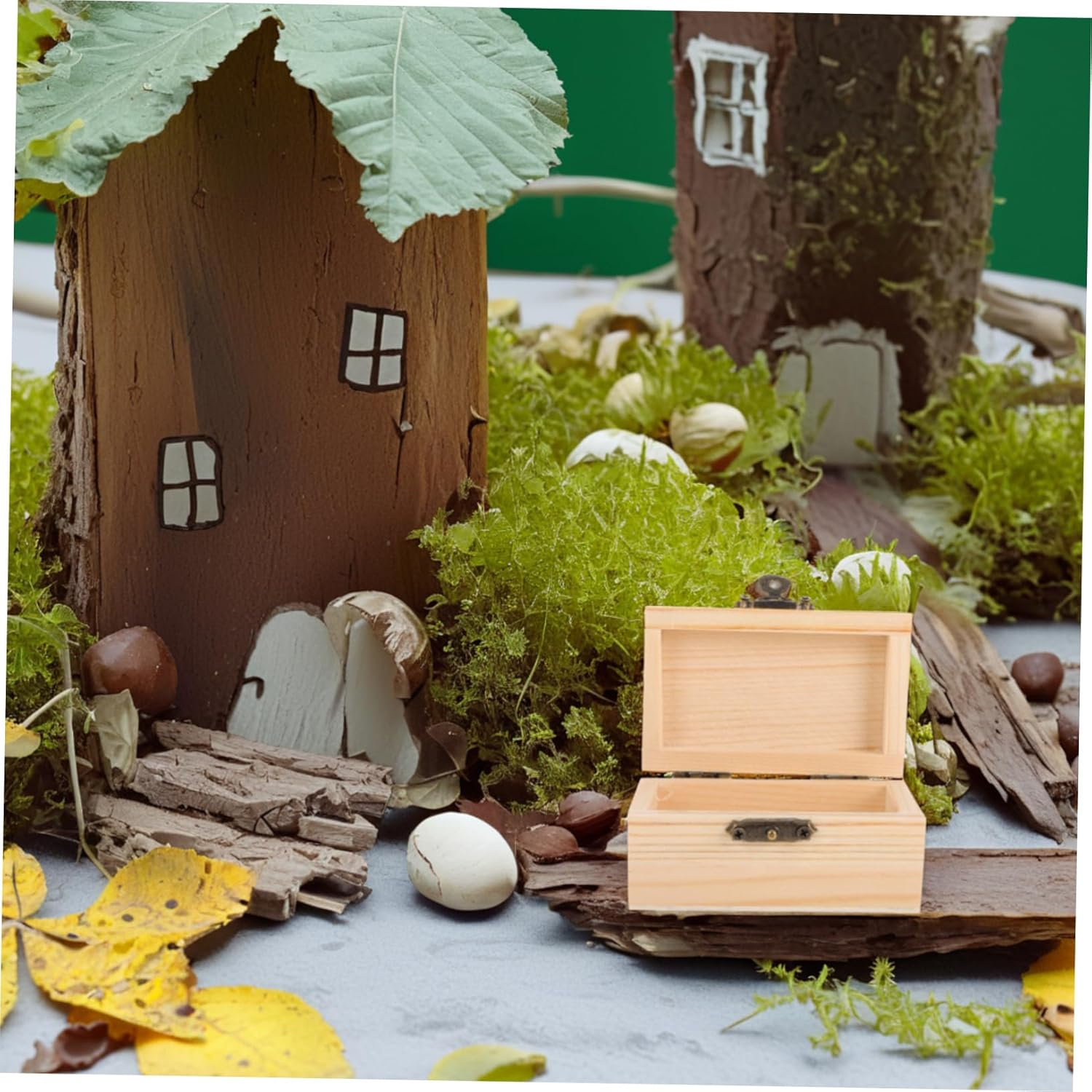 Angoily 12-Piece Mini Wooden Treasure Box Set with Lock DIY Craft Decor Vintage Storage Chest for Jewelry and Keepsakes image number 5