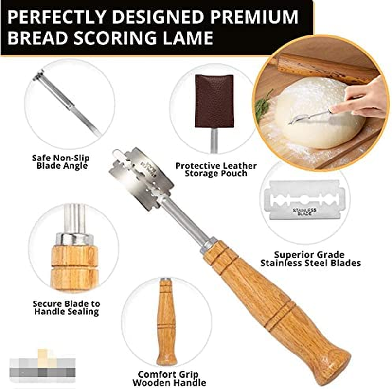 10Inch Oval Bread Proofing Basket Set Sourdough Bannetons Fermentation Basket with Dough Scraper Dough Whisk Cloth Liner