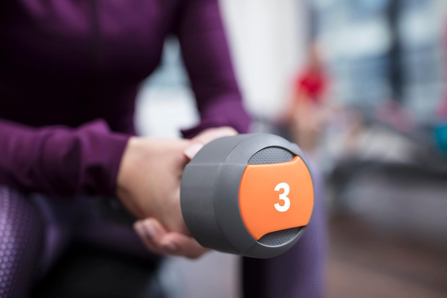 LIFE FITNESS STUDIO INDIVIDUAL GREY URETHANE 17.5LB DUMBBELL