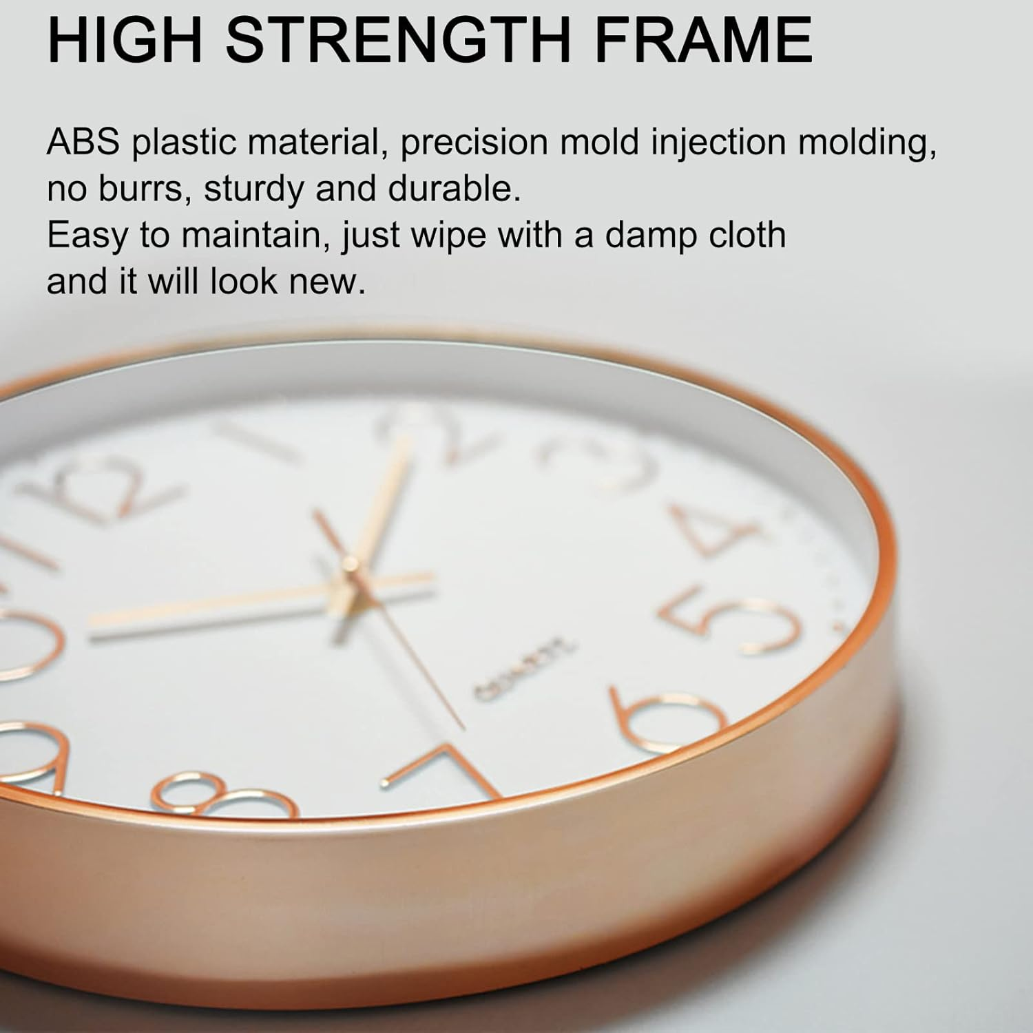 Kiamnitau Home Office Battery Operated Wall Clock Silent Non Ticking 12 Inch Living Room Bedroom Quartz round Clock (Black) WC001