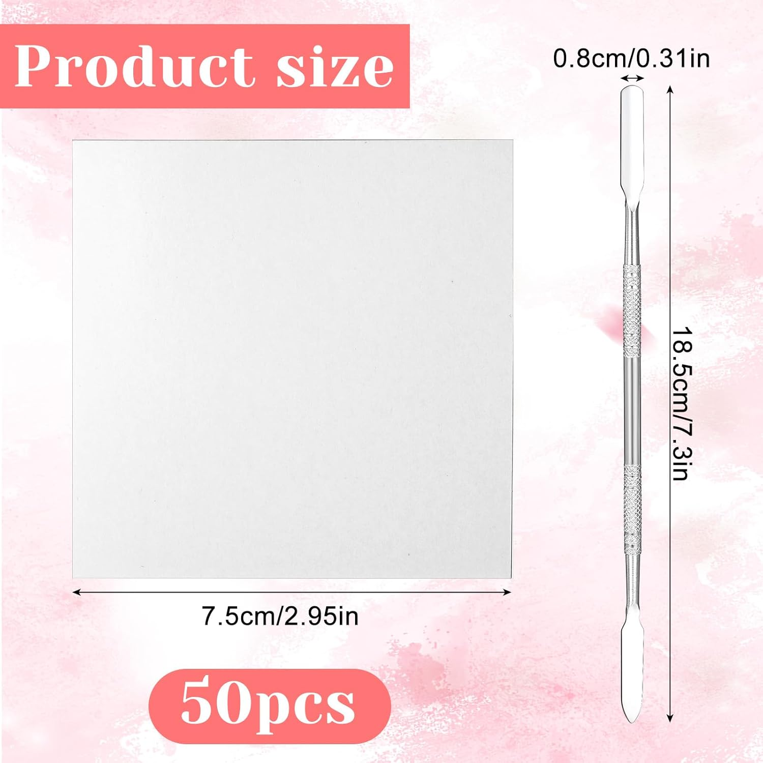 50 Sheets Disposable Nail Polish Palette Paper, Waterproof Nail Art Mixing Tool with Stainless Steel Stirring Rod Portable Gel Polish Palette for Makeup Nails Gel Mixing Home Salon image number 6