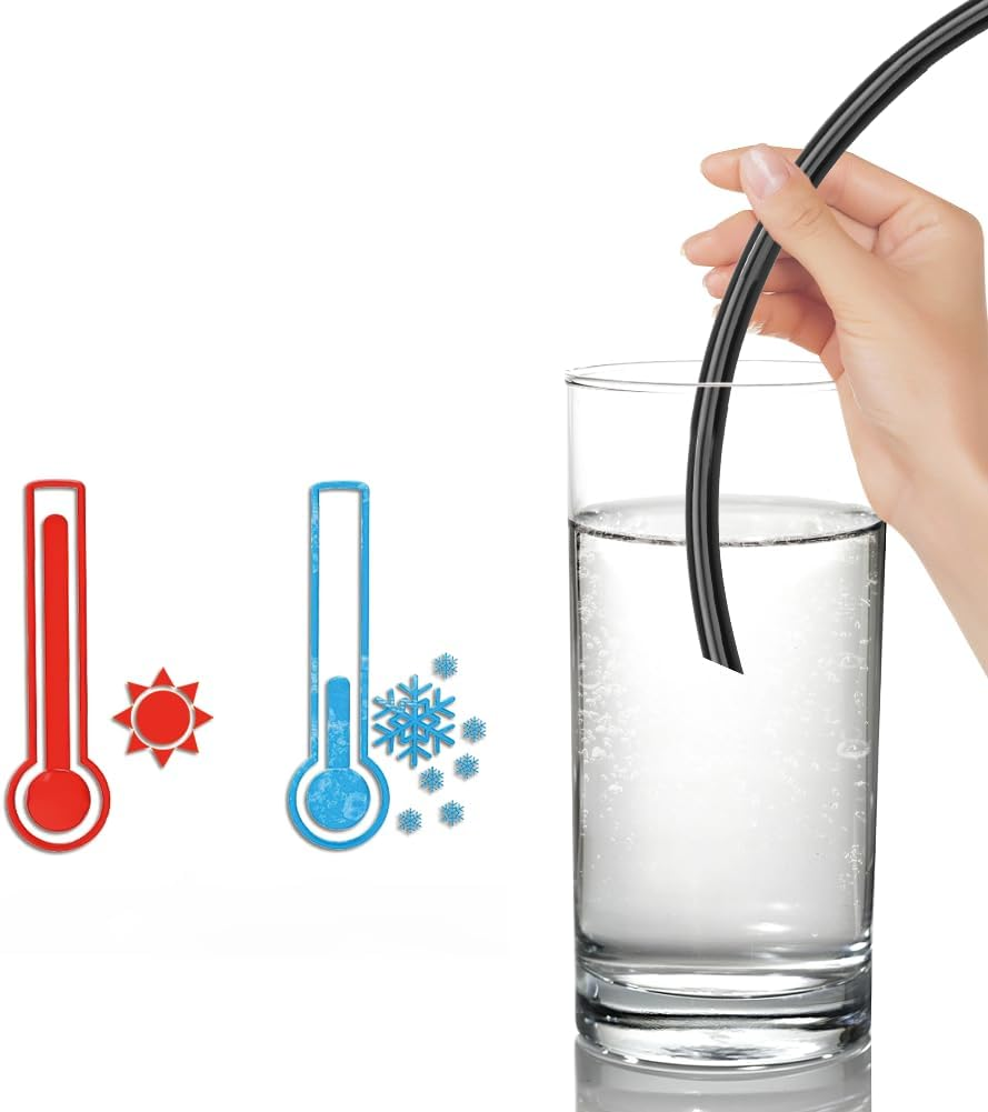 Joyzan Garden Watering Tube, I.D 4Mm/O.D 6Mm Blank Distribution Tubing Drip Irrigation Hose Water Tube Line Heavy Duty Supply Pipe DIY for Lawn Agriculture Hydroponics Misting System Automatic Black image number 6