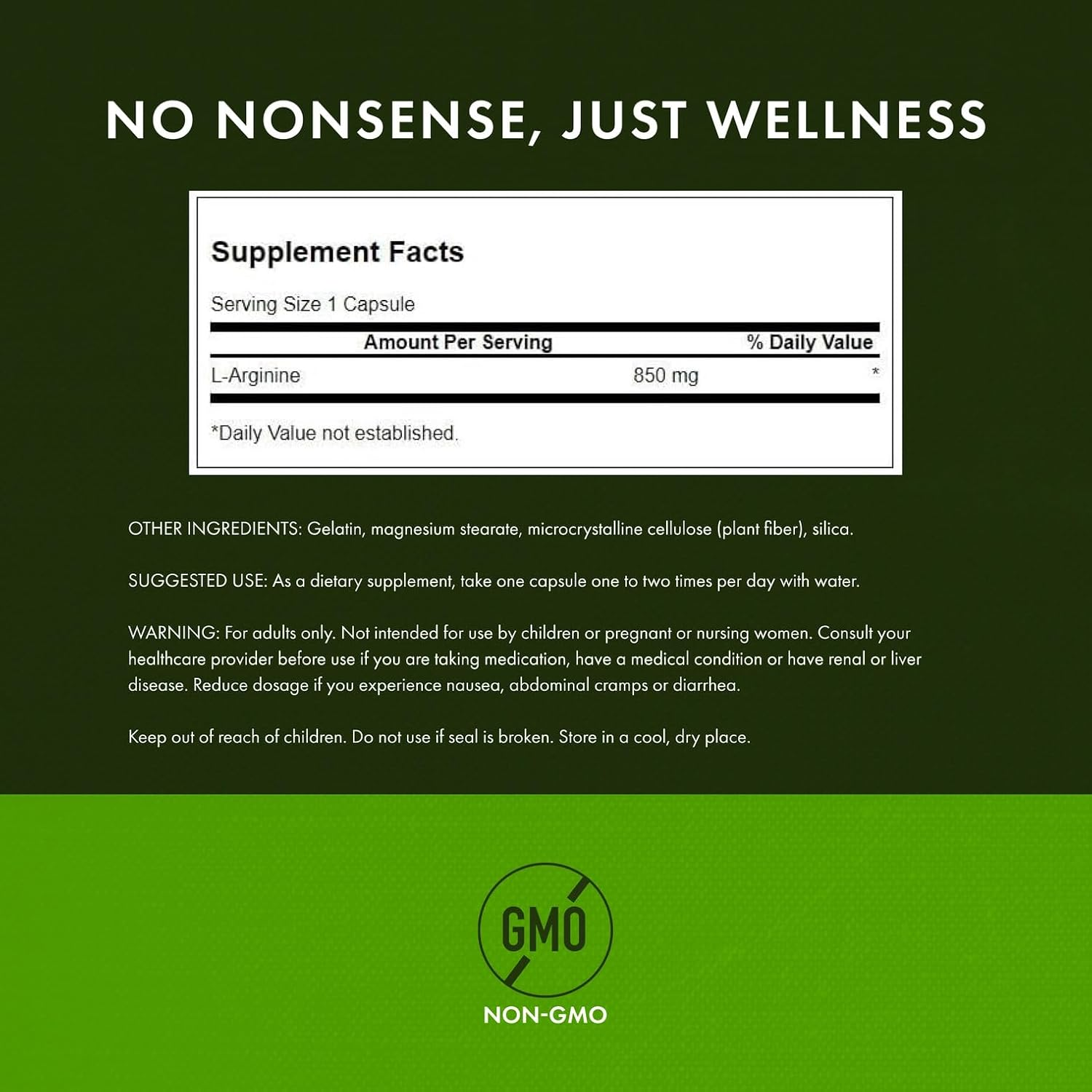 Swanson L-Arginine, 850Mg, 90 Capsules image number 1