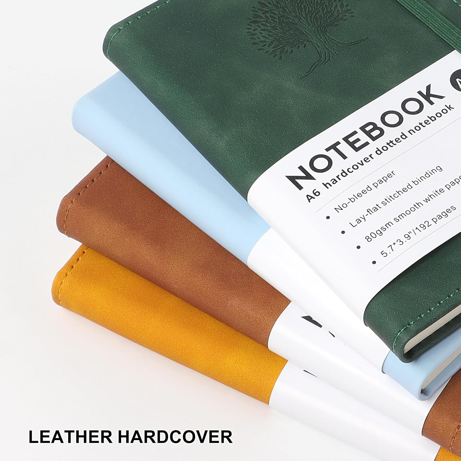 A6 Lined Journal Notebook, 192 Pages Leather Hardcover Notebook for Diary Writing, Work, Note Taking and Journaling(Brown)