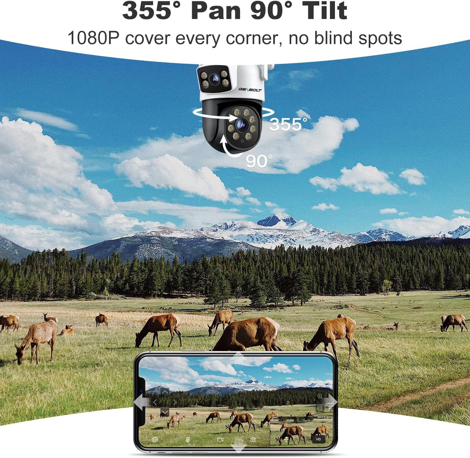 GENBOLT 3G/4G LTE Security Camera Outdoor No Wifi, Dual Lens Cellular CCTV Camera with Sim Card, Poe Surveillance Camera IP with Humanoid Tracking, Cloud Storage image number 6