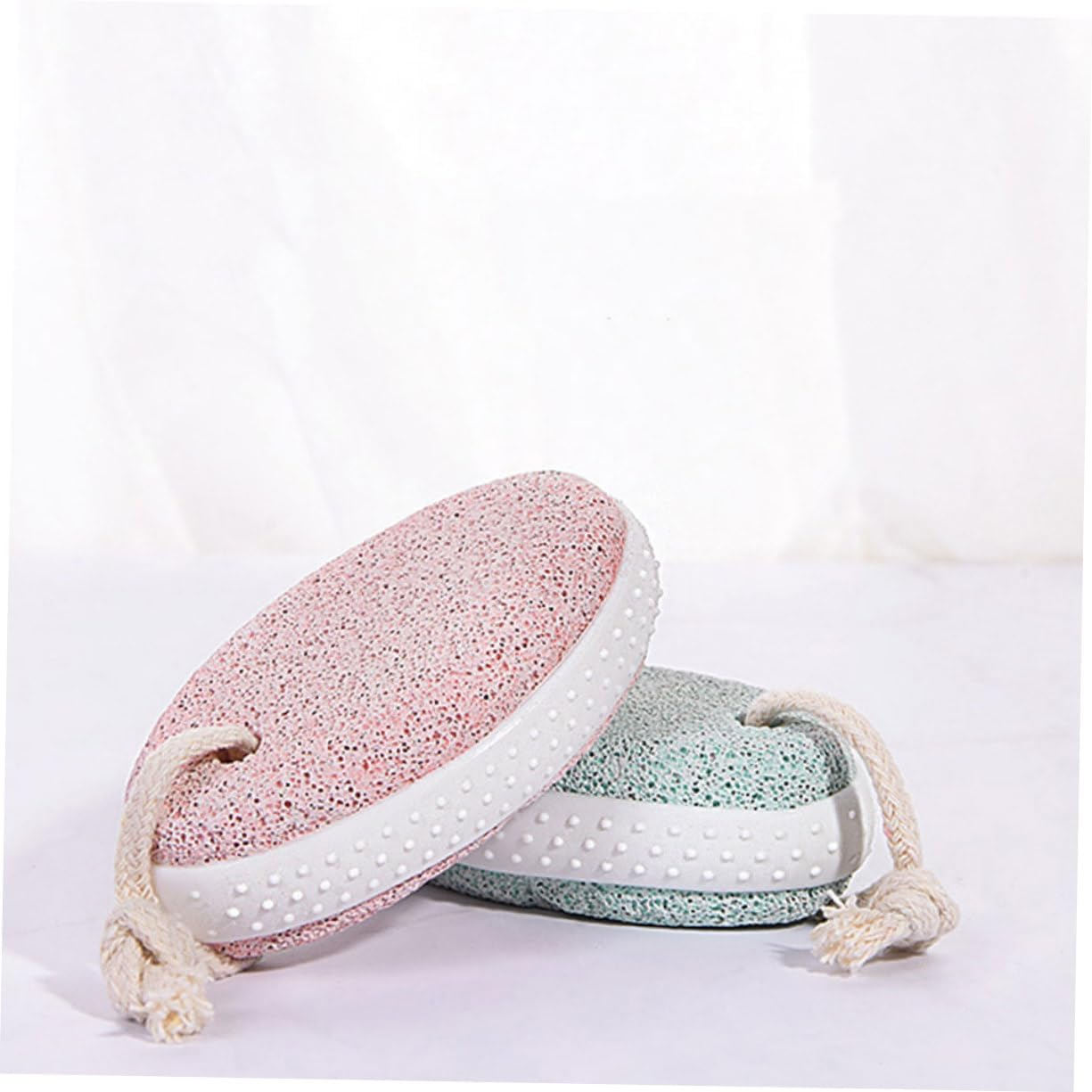 FOYTOKI 2Pcs Foot Pumice Stone Scrubber Natural Foot File for Callus Exfoliation Heel Cleaning Tool for Women Men