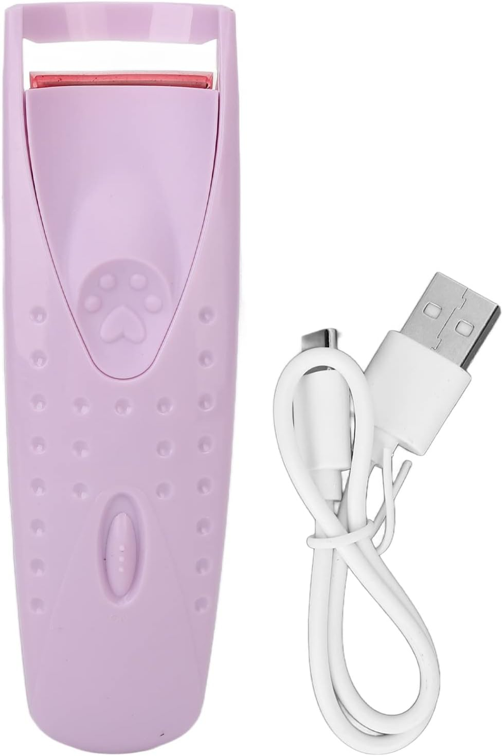 Eosnow Heated Eyelash Curler Electric Lash Curling Tool with Constant Temperature Control Safe Comfortable 50℃ Heating for Women Girls ABS Silicone Type C Charging 4.9 X 1.5In (Pink)