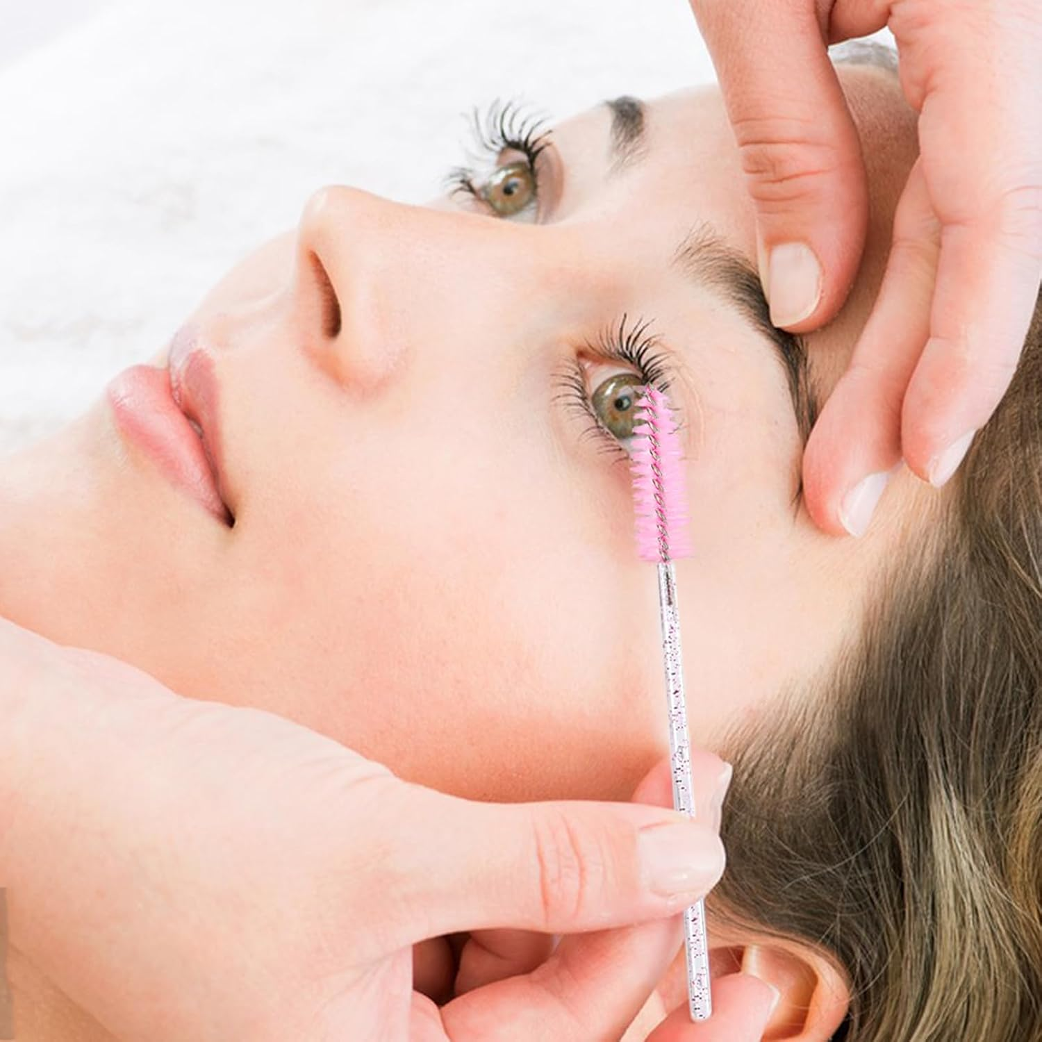 200 Pcs Disposable Mascara Wands,Lash Spoolies Crystal Eyebrow Spoolies Brush Eyelash Applicator Tool Spoolies for Eyebrow,Used for Eyelash Extension Eyebrows Cosmetics(Black and Pink) image number 5