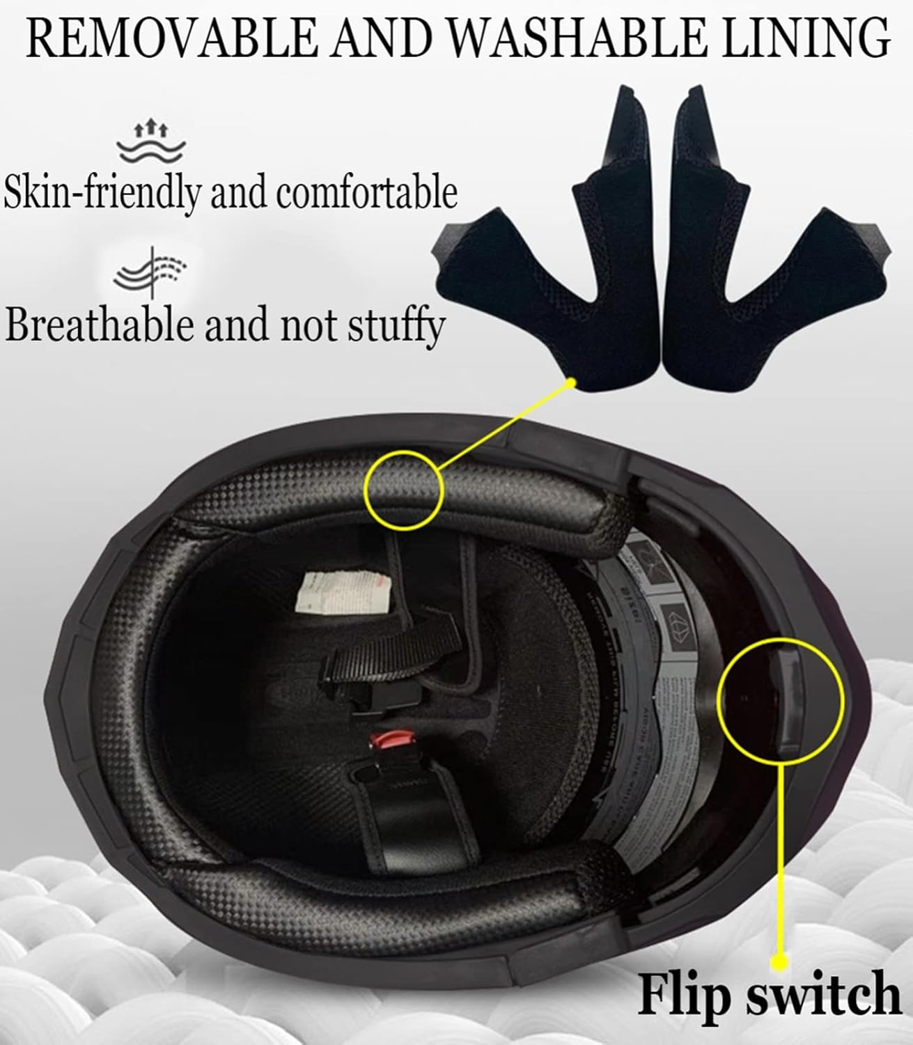 Lightweight Modular Motorcycle Helmet, Front Flip up Motorbike Helmet for Men and Women, DOT Certified Full Face Integrated Protective Helmet, HD Double Visor, Scooter, Moped B,M(55-56CM)