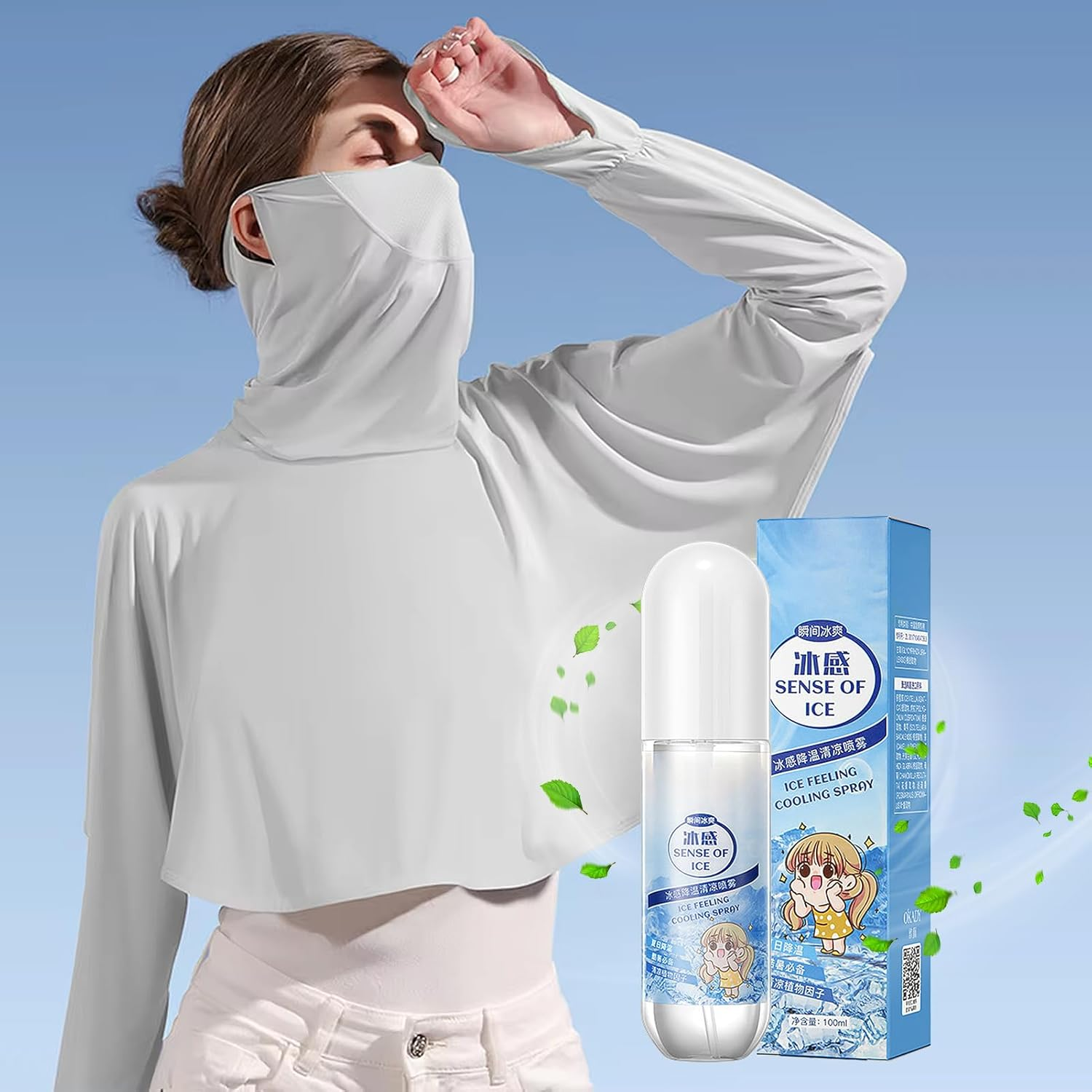 Krujecnt Cooling Spray for Clothes, 100Ml Instant Fine Mist Cool down Spray, Portable Natural Plant Fresh Coolant Scent for Hot Weather, Summer, Students, Outdoors, Boys, Girls image number 3