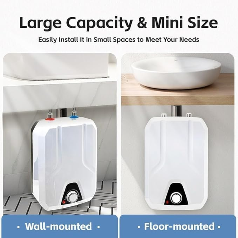 1.5Kw Small under Sink Tank 2.26Gallon Water Heater Hot Storage,Mini Instant Electric RV TR Trailer Kitchen Compact Point-Of-Use image number 4