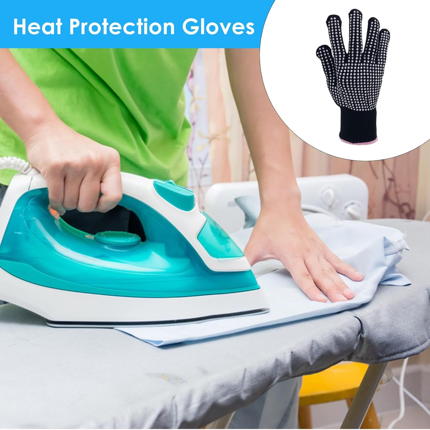 Thermal Styling Gloves, Heat Proof Gloves | Non-Slip Grip Texture, Fireproof Mitt Handling for Safe Hair Tools and Full Hand Coverage with Comfortable Protection and Comfortable Protection During image number 6