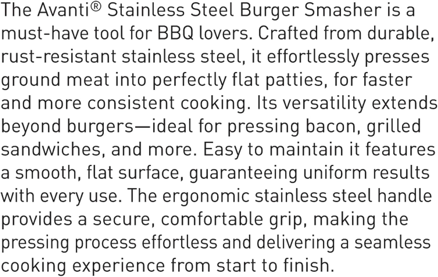 Avanti Stainless Steel round Burger Smasher image number 5