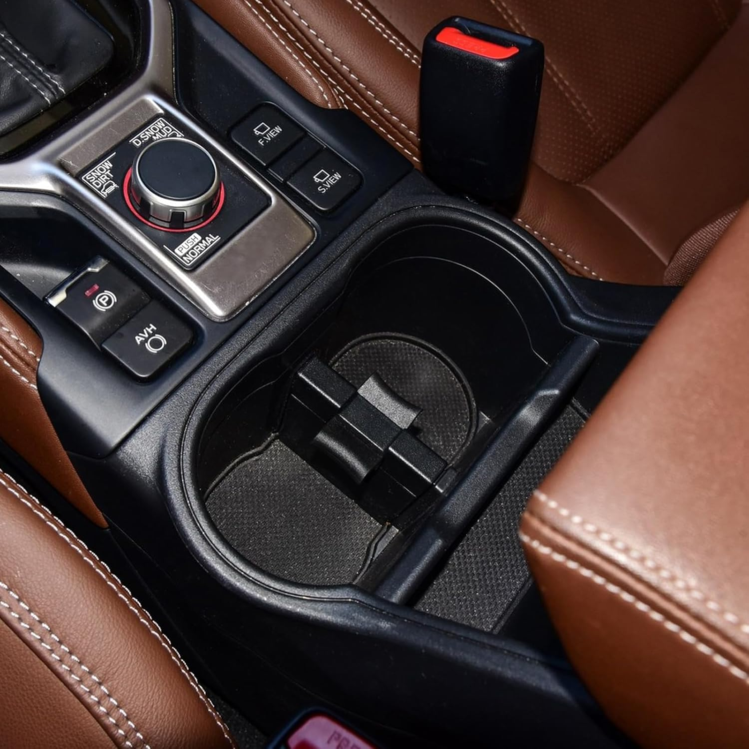 Vrasly Center Console Cup Holder Insert Divider Compatible with Subaru Forester 2014 2015 2016 2017 2018 2019 Year, Outback 2010 2011 2012 2013 2014 Replace 92118AJ000 92118AJ001 image number 1