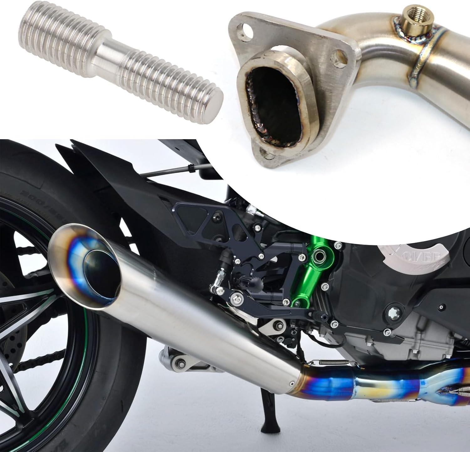 YINETTECH 4PCS M8X1.25 to M10X1.25 Reducing Screw 304 Stainless Steel Universal Exhaust Manifold Stud Compatible with ATU Akros 1997-1998 image number 4