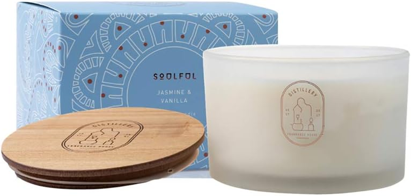 Distillery Soulful Jasmine and Vanilla Soy Candle 450 G, 450 Grams