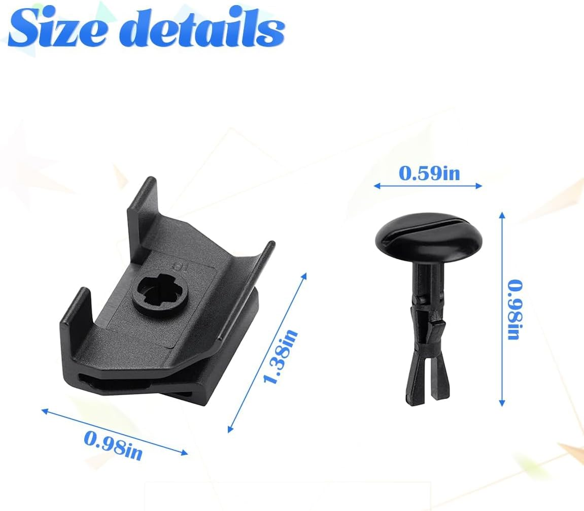 20 Pcs Front Fender Bumper Cover Clips, Fender Liner Retaining Clip with Pin, Nylon Retainer Clip Fasteners Kit for Car, Compatible with OEM 47749-58010 53879-58010 image number 4