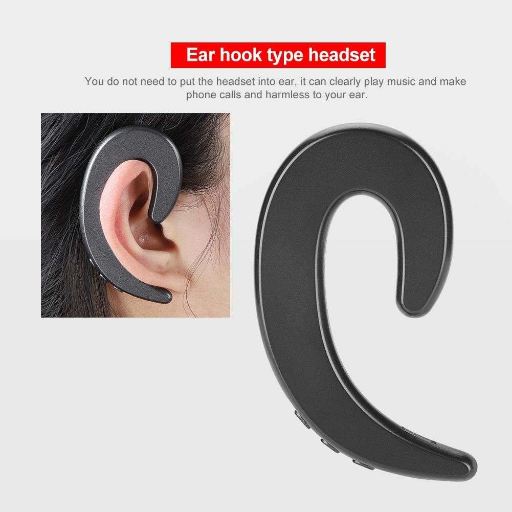 Bluetooth Headphone, Wireless Hands Free Ear Hook Headset Painless Bone Conduction Earphone Waterproof Ergonomic Design Headset(Black) image number 2