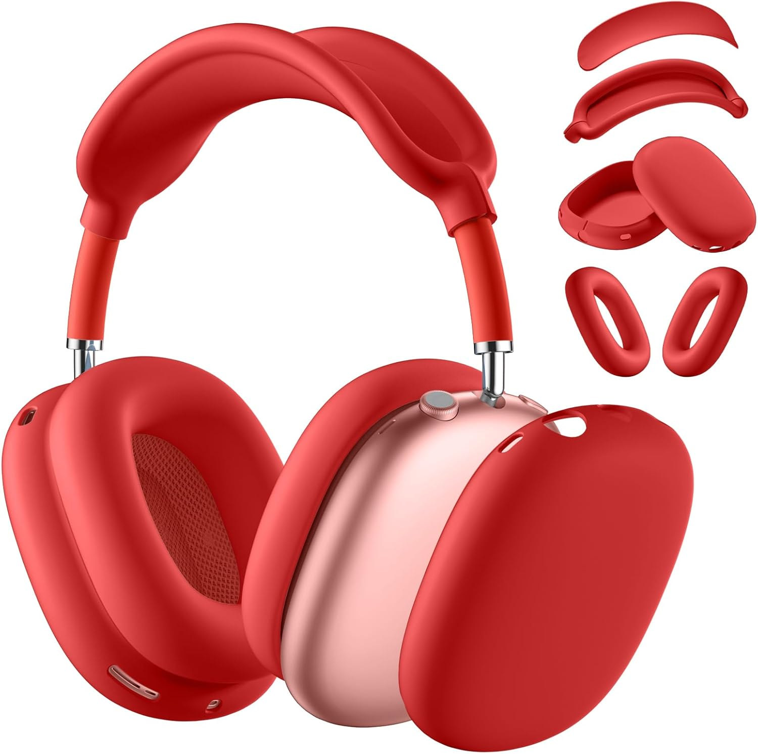 WJK Soft Case Cover for Airpods Max Headphones, Airpods Max Ear Cup Covers/Ear Pad Case Cover/Headband Cover/Max Headband Pad, Silicone Skin Protector Compatible with Apple Airpods Max, Lavender