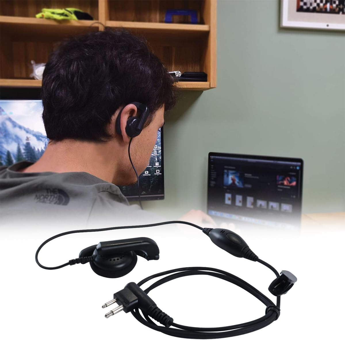 ANCLLO 1.5M Mono Earphone with Clip & 3.5Mm Jack - Lightweight Hands-Free Headset for Travel/Listening image number 4