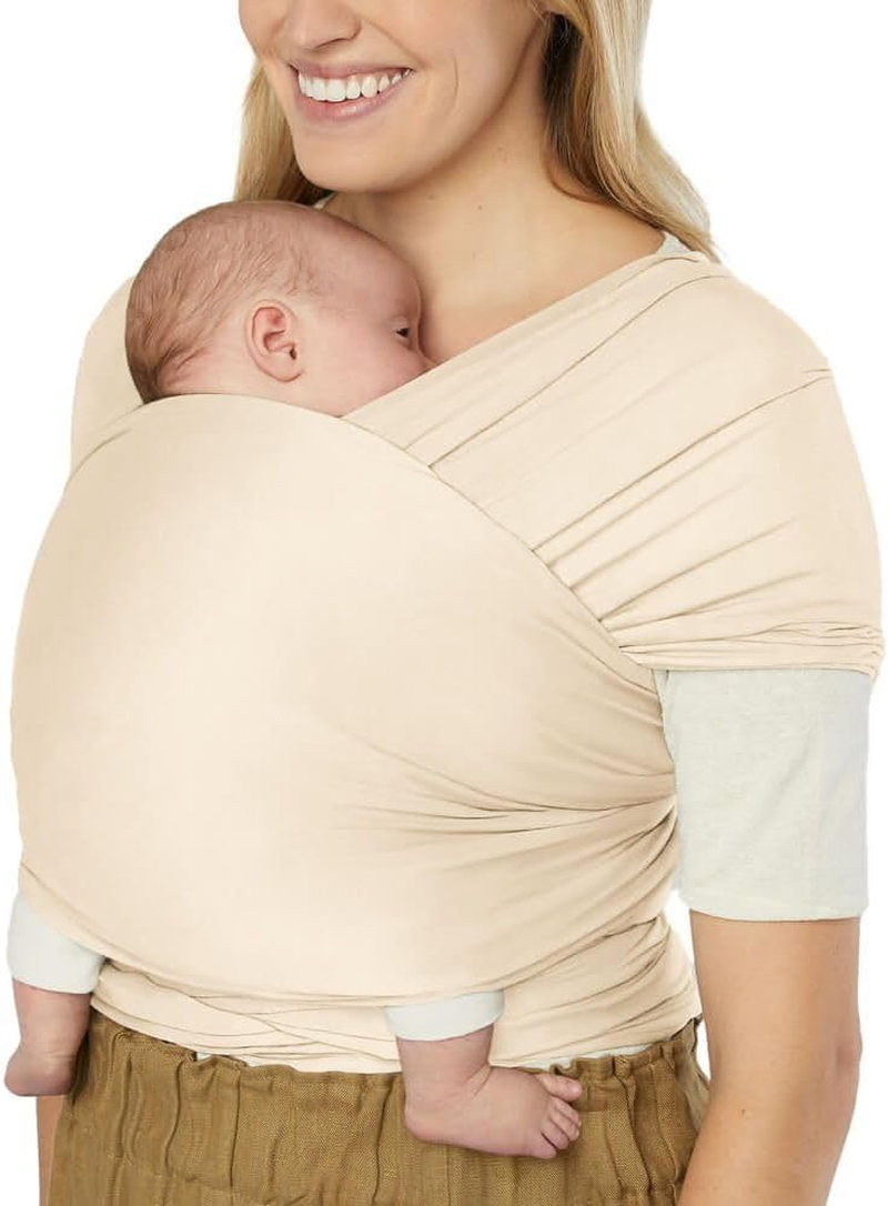 Ergobaby Aura Sustainably Sourced Knit Baby Wrap, Cream