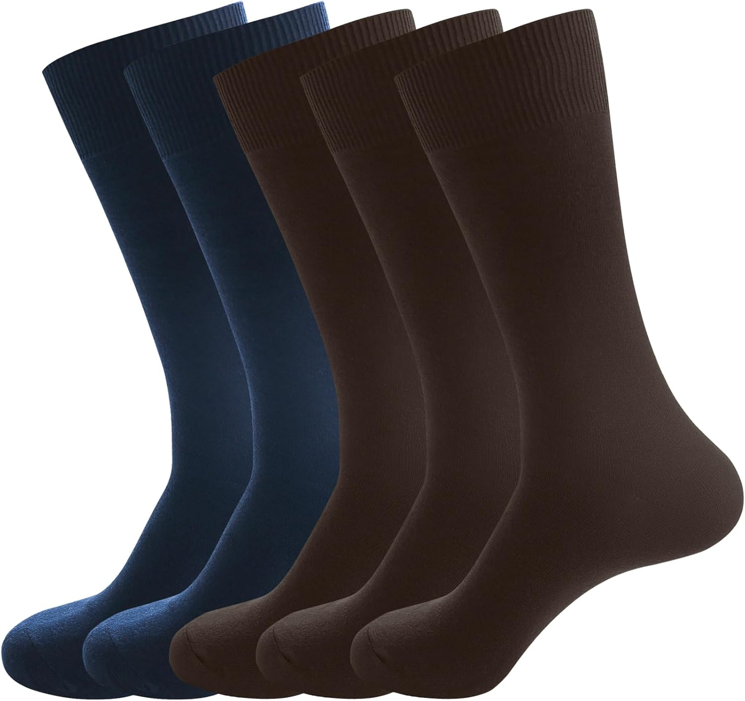 Men'S Dress Socks 5 Pairs Mens Cotton Calf Business Formal Socks Soft Breathable Athletic Long Crew Casual Socks