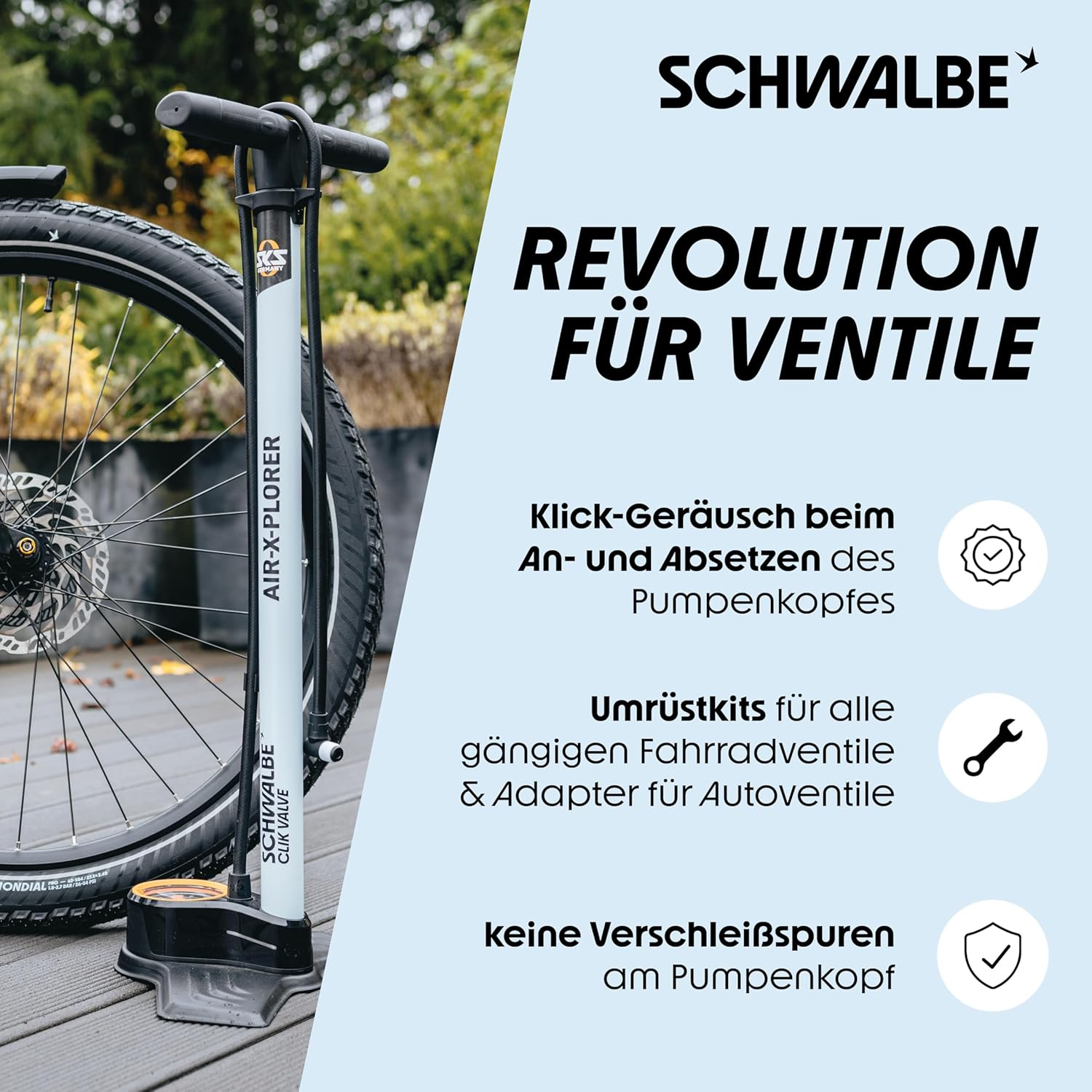 Schwalbe Bicycle Valve Attachment - SV-SCV Conversion Kit (Black, Synthetic Rubber) image number 1