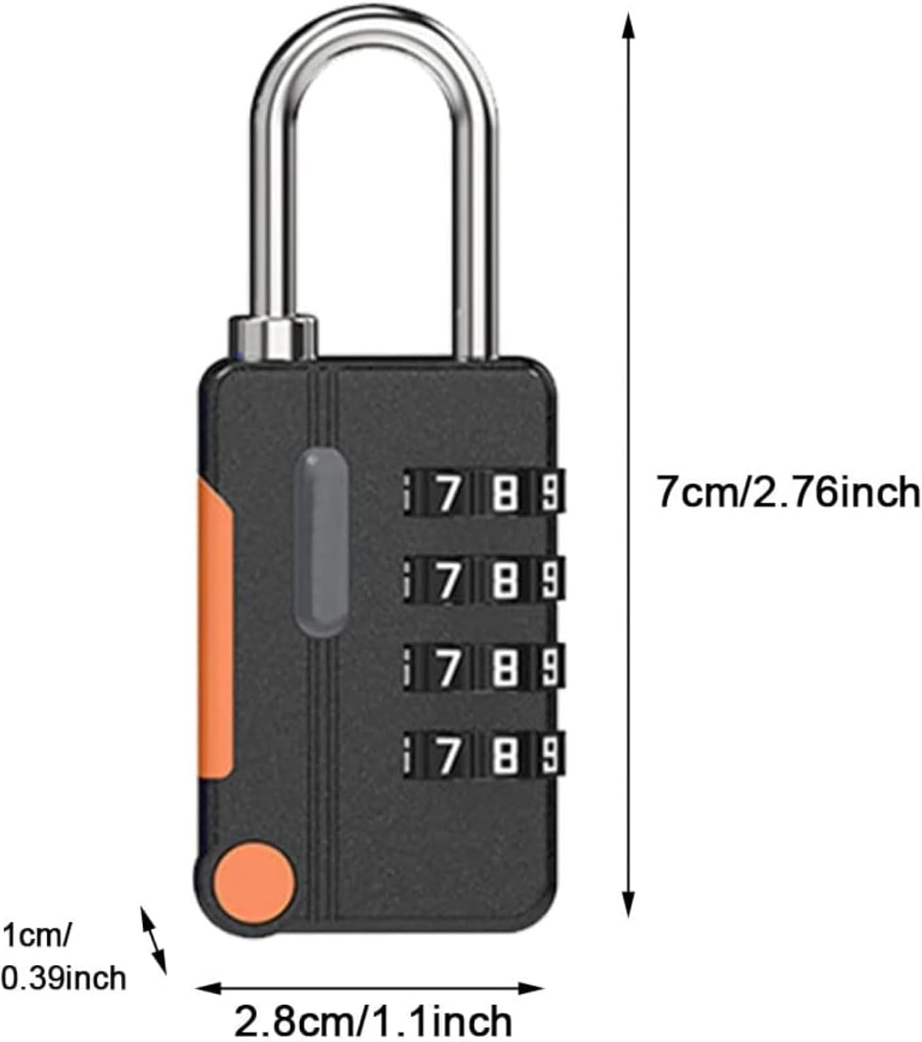 2 Pack 4 Digit Combination Lock Set &ndash; Small Waterproof Padlocks for School, Gym, Sports Lockers, Fences, Toolboxes, Gates, Cases, Hasp Storage (Black) image number 5